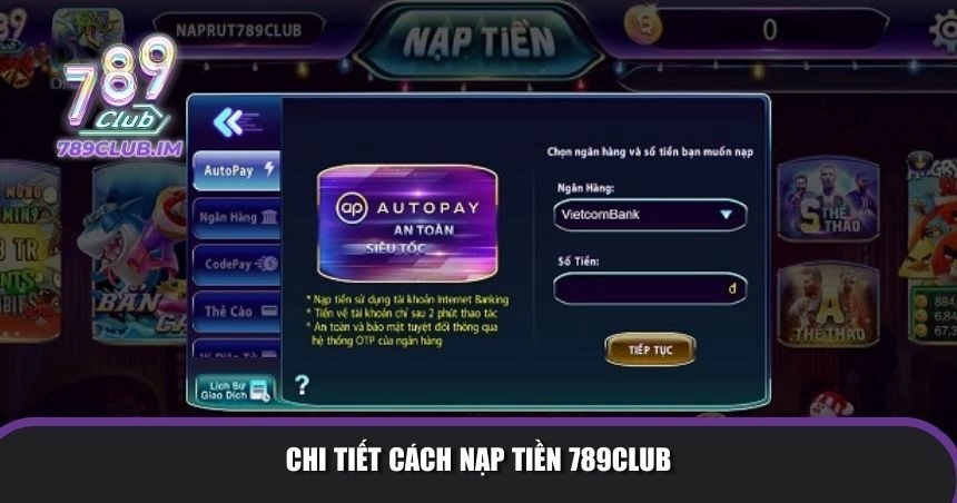 Chi tiết cách nạp tiền